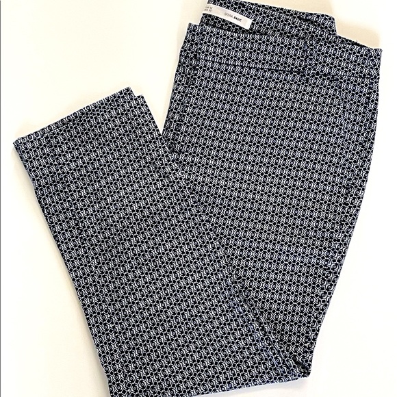 Sfera by El Corte Inglés blue patterned women Capri pants sz 10 - Picture 2 of 8